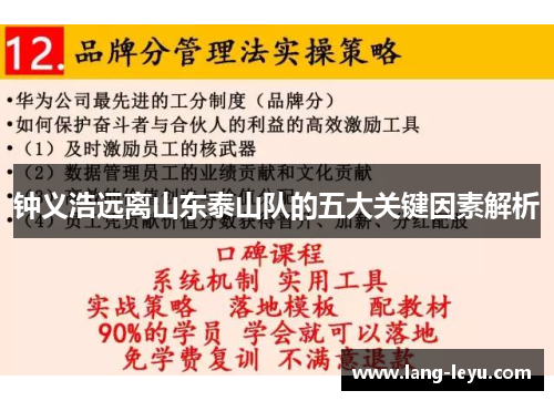 钟义浩远离山东泰山队的五大关键因素解析